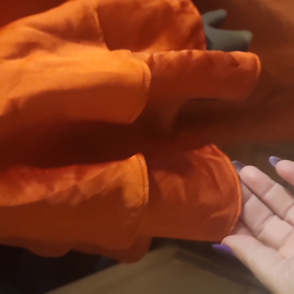 Modest Barbie Elegant Orange Satin ruffle sleeve maxi dress evening gown xxl - Picture 3 of 6